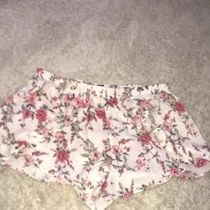 Floral Silk Flowy Shorts